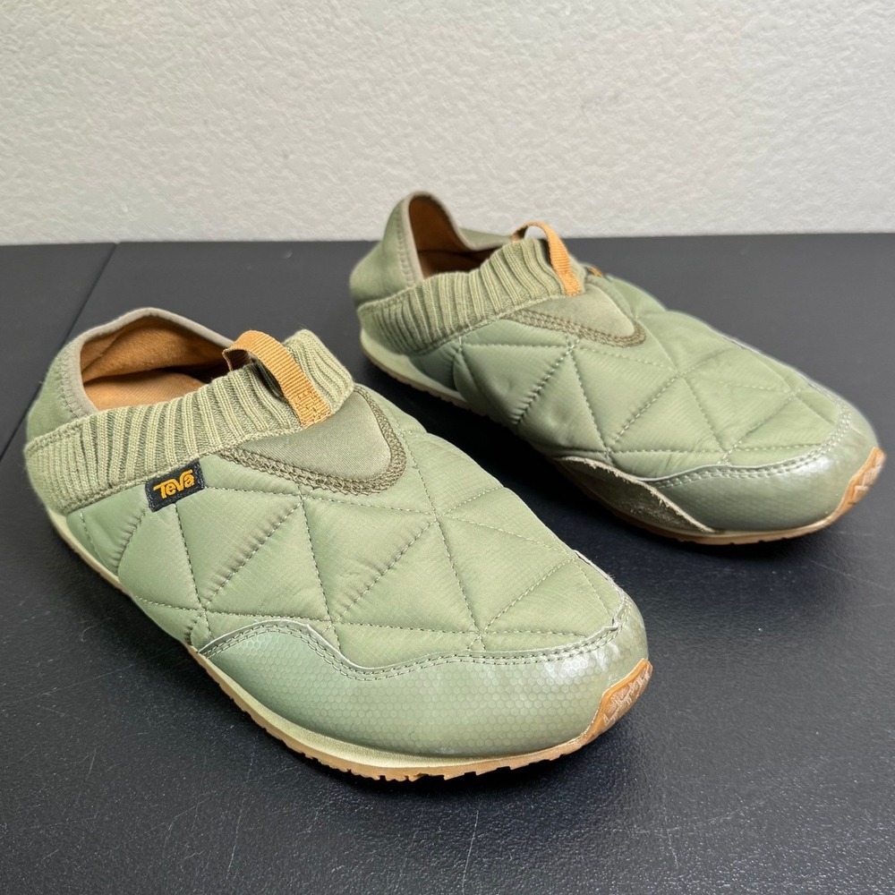 Teva Ember Moc Sage Green Quilted Slip On Slippers 1018225 Womens 8